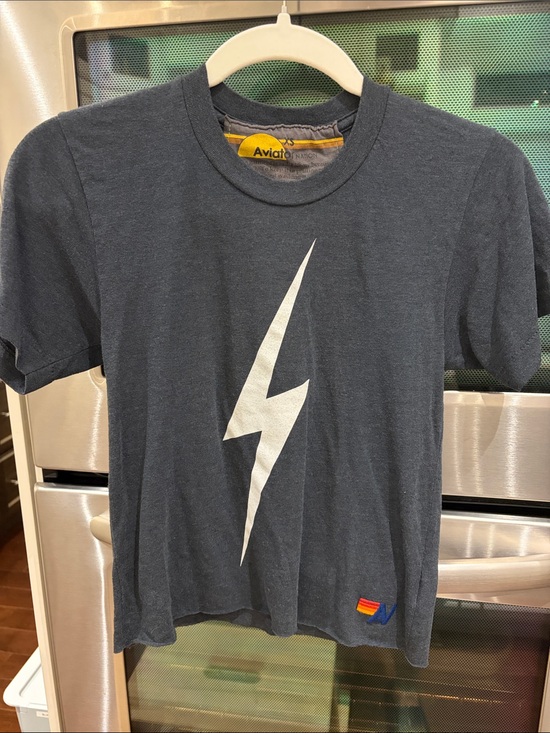 Aviator Nation Tops - Aviator Nation Dark Grey Tee with White Lightning Bolt (T-shirt)
